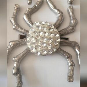 Crystal Pave Black Widow Spider Witch Goth Napkin Rings Spooky Whimsigoth NEW